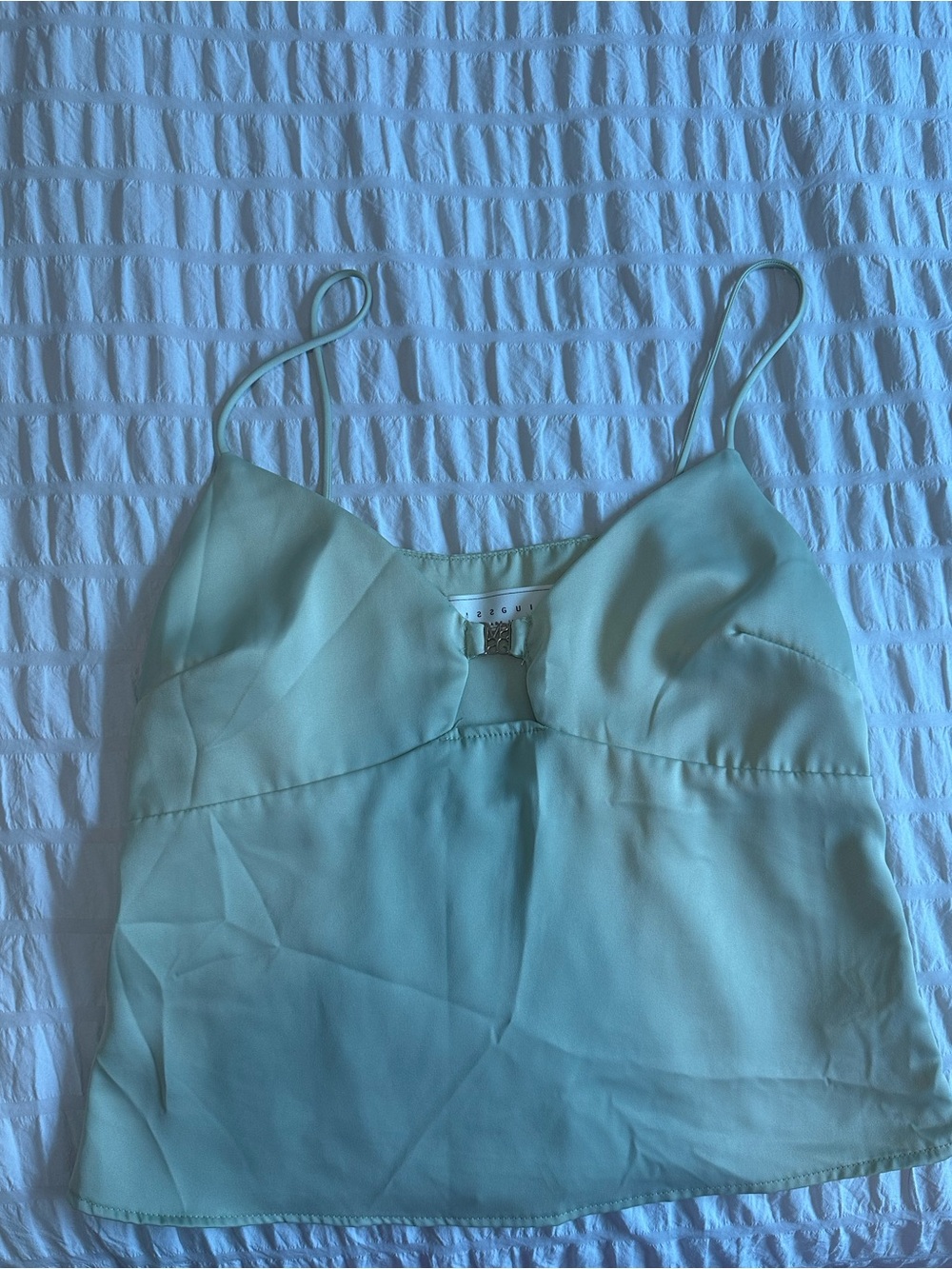 Missguided + Mint Satin Camisole with Sweetheart Neckline